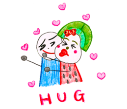 hand-drawing watermelon girl sticker #12300817