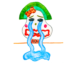 hand-drawing watermelon girl sticker #12300819