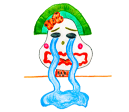 hand-drawing watermelon girl sticker #12300819