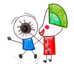 hand-drawing watermelon girl sticker #12300820