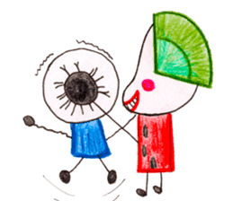 hand-drawing watermelon girl sticker #12300820