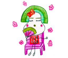hand-drawing watermelon girl sticker #12300821