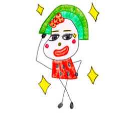 hand-drawing watermelon girl sticker #12300825