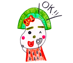 hand-drawing watermelon girl sticker #12300826