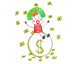 hand-drawing watermelon girl sticker #12300828