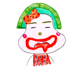 hand-drawing watermelon girl sticker #12300829