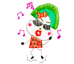 hand-drawing watermelon girl sticker #12300830