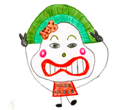 hand-drawing watermelon girl sticker #12300831