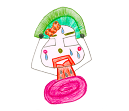 hand-drawing watermelon girl sticker #12300833