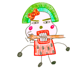 hand-drawing watermelon girl sticker #12300834