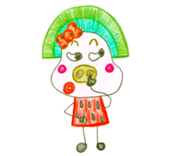 hand-drawing watermelon girl sticker #12300835