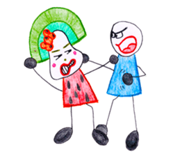 hand-drawing watermelon girl sticker #12300836