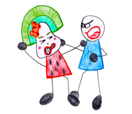 hand-drawing watermelon girl sticker #12300836