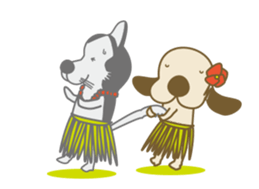 Animation of The dog doing the hula 2 sticker #12300879