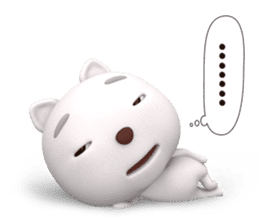 3D White Cat Shiro sticker #12301065