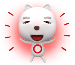 3D White Cat Shiro sticker #12301066