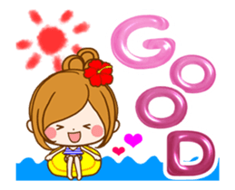 Leisurely a girlfriend Summer memory sticker #12301257