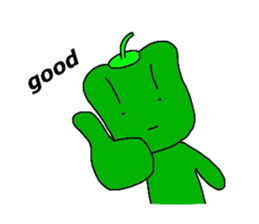 poker face green pepper sticker #12302042