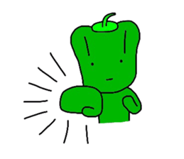 poker face green pepper sticker #12302044