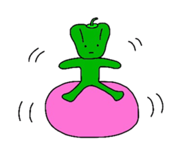 poker face green pepper sticker #12302046