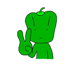 poker face green pepper sticker #12302050