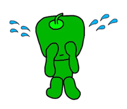 poker face green pepper sticker #12302051