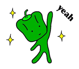 poker face green pepper sticker #12302052