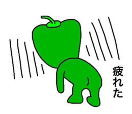 poker face green pepper sticker #12302053