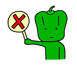 poker face green pepper sticker #12302056