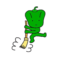 poker face green pepper sticker #12302070