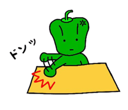 poker face green pepper sticker #12302071