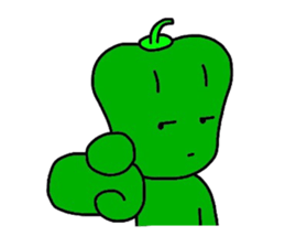 poker face green pepper sticker #12302075