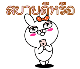 Blusher rabbit.Thai sticker #12307900