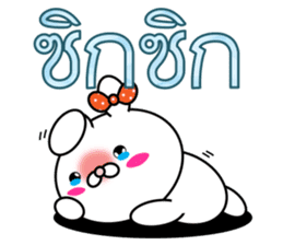 Blusher rabbit.Thai sticker #12307903