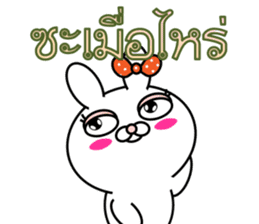 Blusher rabbit.Thai sticker #12307906