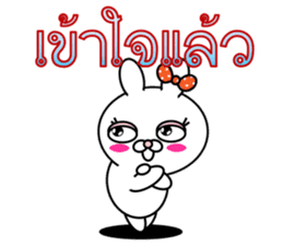 Blusher rabbit.Thai sticker #12307907