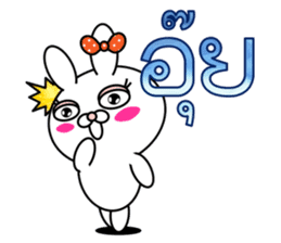 Blusher rabbit.Thai sticker #12307908
