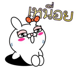 Blusher rabbit.Thai sticker #12307909