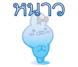 Blusher rabbit.Thai sticker #12307911