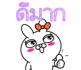 Blusher rabbit.Thai sticker #12307914