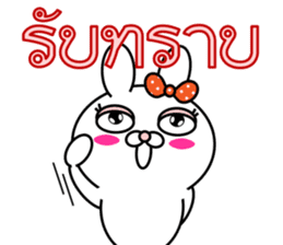 Blusher rabbit.Thai sticker #12307921
