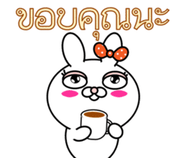Blusher rabbit.Thai sticker #12307922