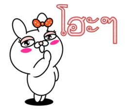 Blusher rabbit.Thai sticker #12307929