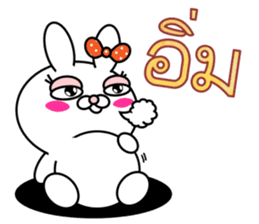 Blusher rabbit.Thai sticker #12307930