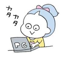 a girl with a ponytail02 sticker #12308221