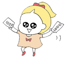 a girl with a ponytail02 sticker #12308232