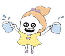 a girl with a ponytail02 sticker #12308241