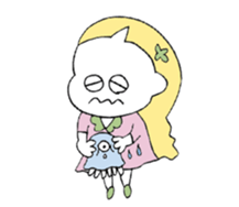 a girl with pets01 sticker #12309344