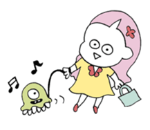 a girl with pets01 sticker #12309351