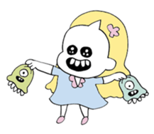 a girl with pets01 sticker #12309353